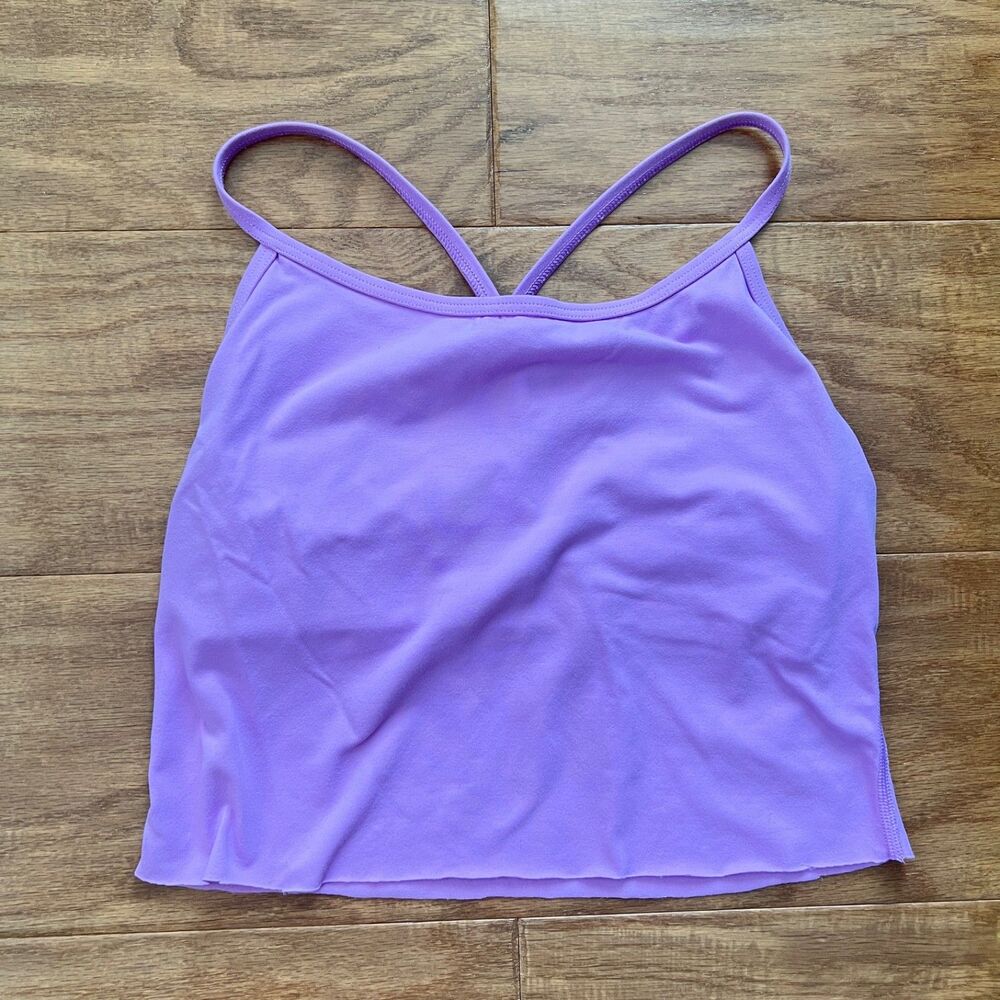 Victoria's Secret VSX Sport Cropped Tank Top Size S Purple Racerback